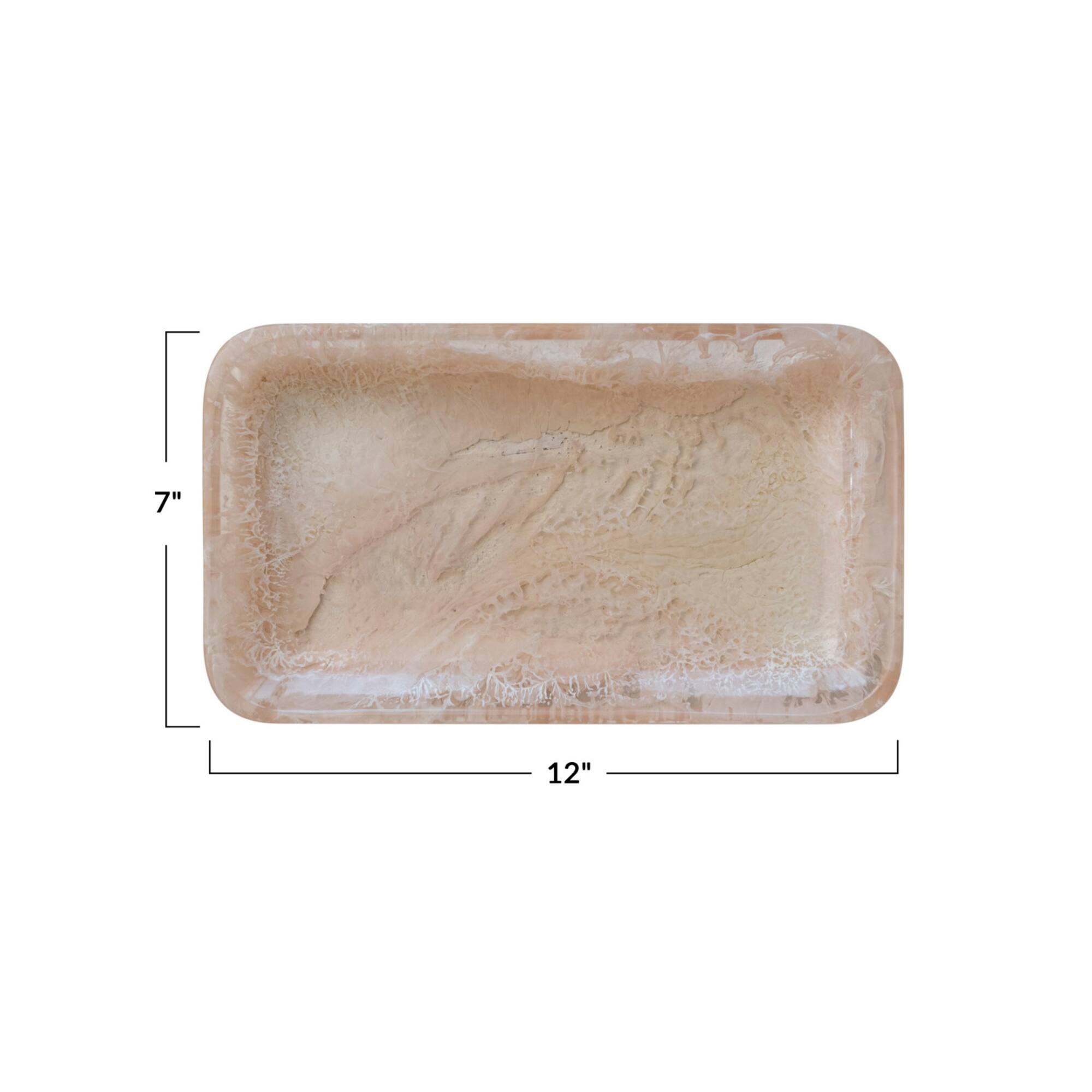 Hello Honey® 12" Blush Pink Matte Marbled Tray